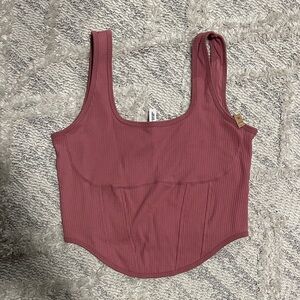 Victoria's Secret Ribbed Pink Crop Top